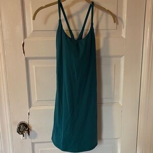 Halara Teal Athletic Dress with Strappy Back with built in shorts